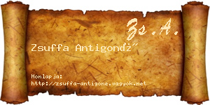 Zsuffa Antigoné névjegykártya